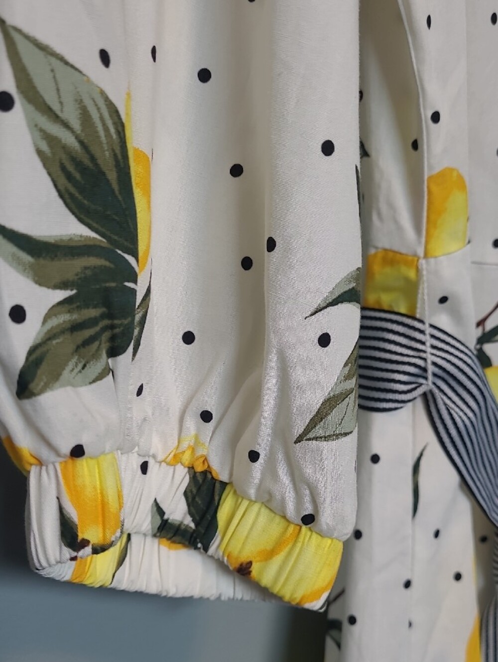 Lemon Print Midi Dress - White/Yellow - Picture 6 of 16
